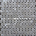 Chinese river shell mosaic--circle shape white color